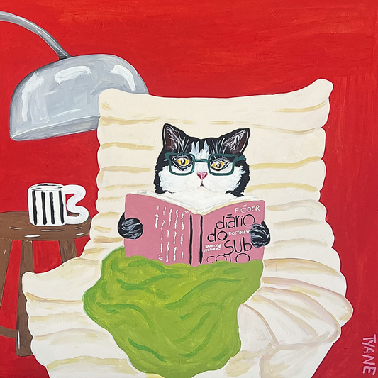 Gato leitor - Print Digital