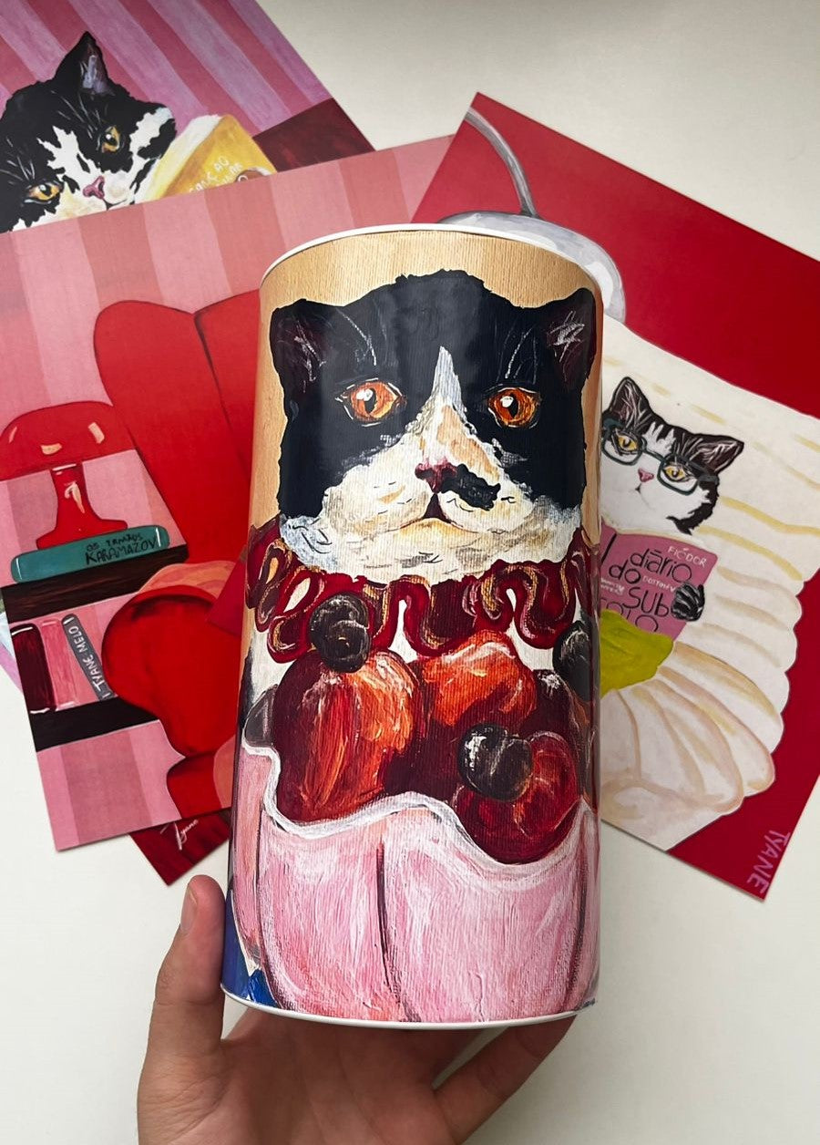 Caixa Presenteável + 6 prints Gatos Leitores