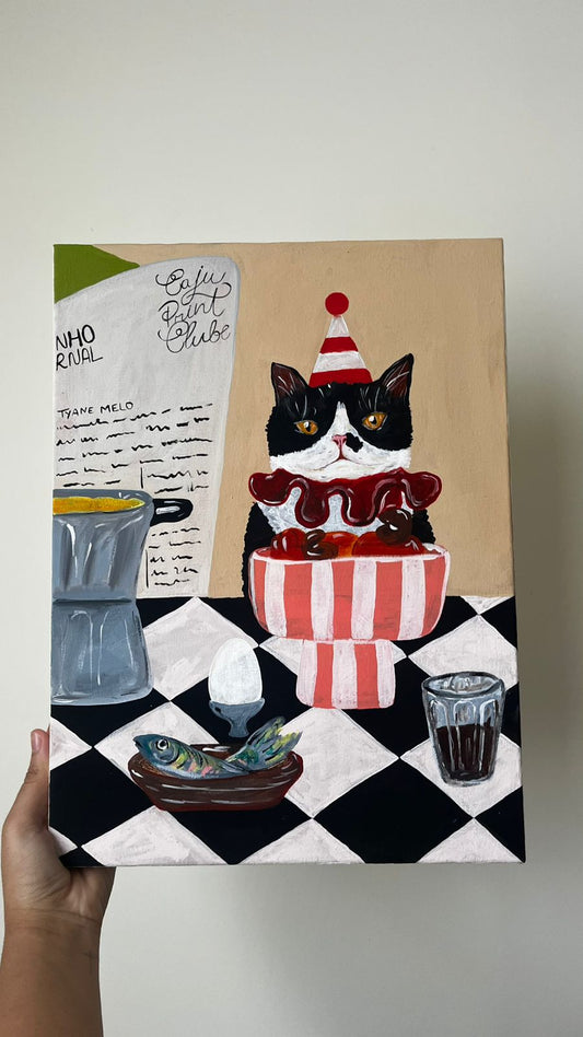 O gato na mesa posta - Original