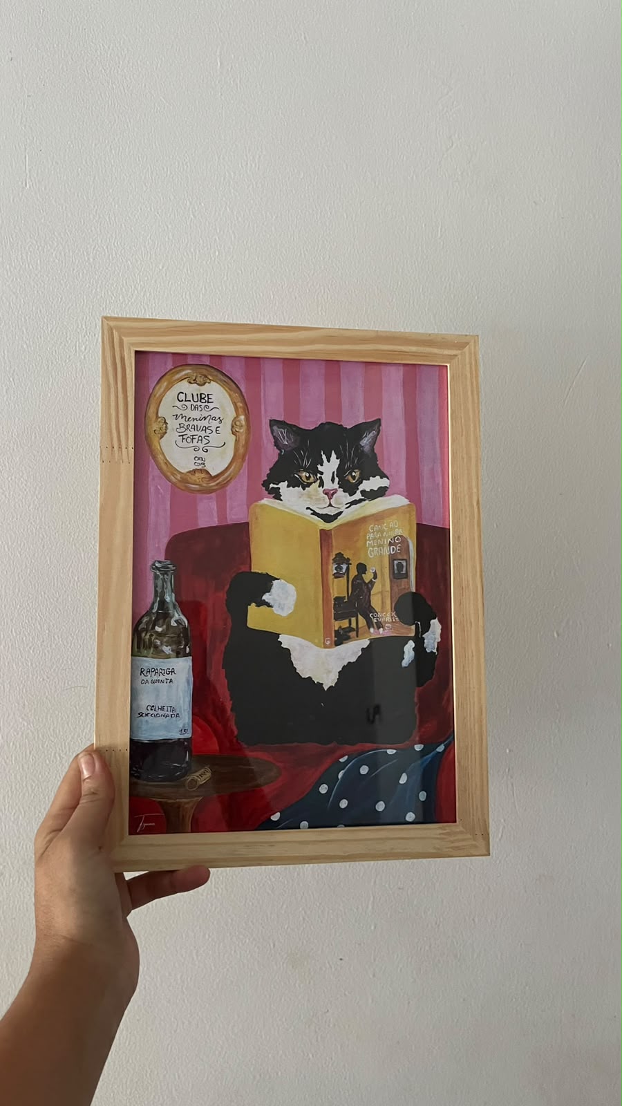 Quadro A4 - Gata Leitora